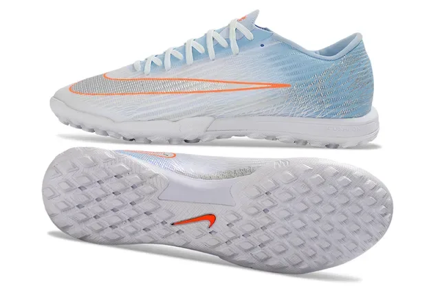 Nike Blue Orange Low-Cut Synthetic Upper Textured Wave-Pattern Overlay Turf Soccer Shoes 4