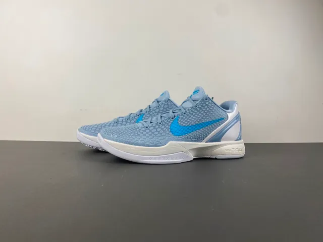 Nike Bleu Blanc Haut Texturé Pebble Upper Chaussures de Basketball 11