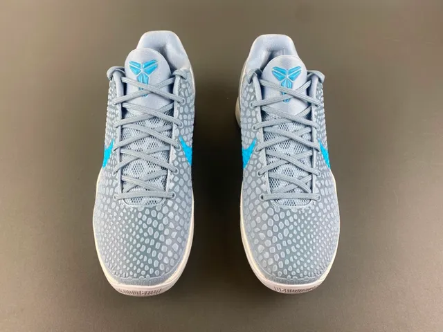 Nike Bleu Blanc Haut Texturé Pebble Upper Chaussures de Basketball 12