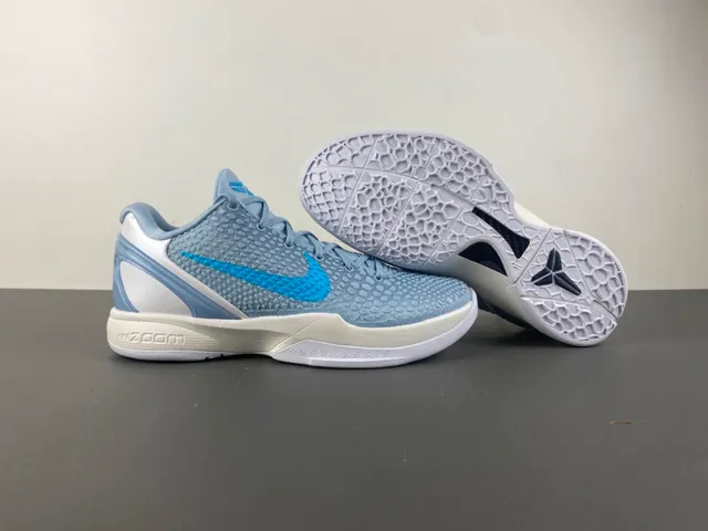 Nike Bleu Blanc Haut Texturé Pebble Upper Chaussures de Basketball 13