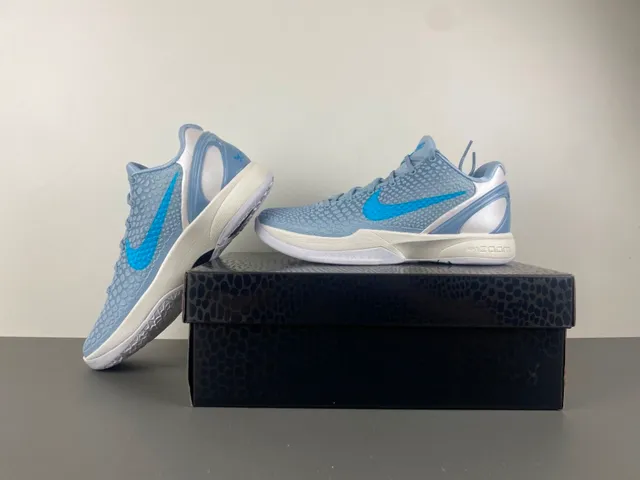 Nike Bleu Blanc Haut Texturé Pebble Upper Chaussures de Basketball 15