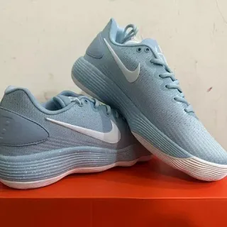 Nike Bleu Blanc Tricoté Supérieur Ribeté Semelle Intermédiaire Chaussures de Basketball