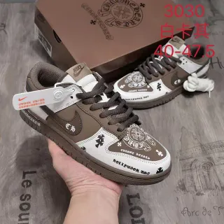 Nike Dunk Low Chrome Hearts بني أبيض حذاء رياضي أسلوب الحياة