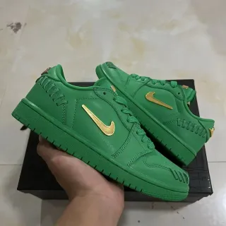 Nike Dunk Low أحذية أسلوب حياة أخضر ذهبي لامع