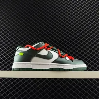 Nike Dunk Low أخضر أبيض أحمر Lace Lifestyle Sneakers