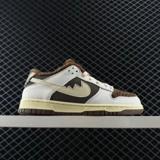 Nike Dunk Low أبيض بني كولار مبطن أحذية رياضية أسلوب حياة