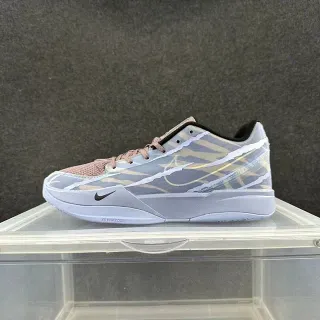 Nike ধূসর গোলাপি স্বচ্ছ স্তরযুক্ত উপরের বাঘের দাগ গ্রাফিক বাস্কেটবল জুতা