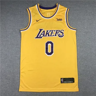 Nike Los Angeles Lakers Number 0 Yellow Purple 球衣