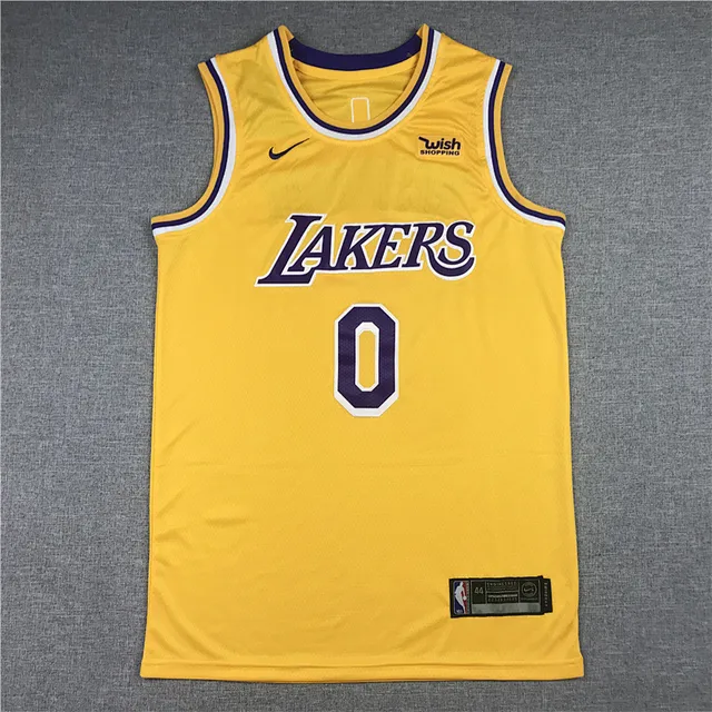 Nike Los Angeles Lakers Number 0 Yellow Purple قميص 2
