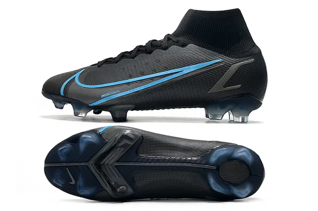 Nike Mercurial কালো এবং নীল Firm-Ground ফুটবল জুতো 2