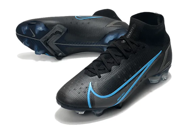 Nike Mercurial কালো এবং নীল Firm-Ground ফুটবল জুতো 6