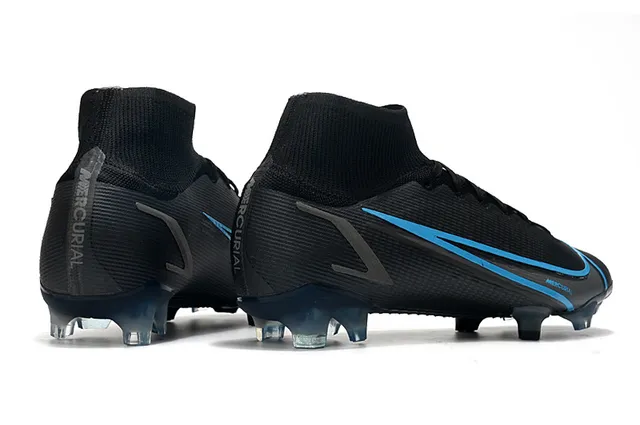 Nike Mercurial কালো এবং নীল Firm-Ground ফুটবল জুতো 7