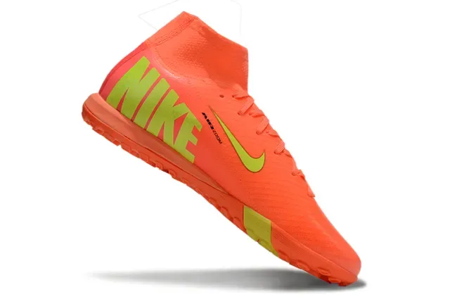 Nike Mercurial কমলা হলুদ হাই টপ নিট আপার আউটসোল টার্ফ ফুটবল জুতো 2
