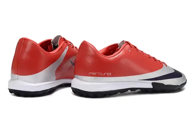 Nike Mercurial Red White Low-Cut Synthetic Upper Turf Soccer Shoes 5