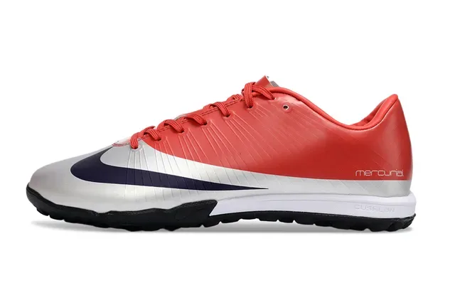 Nike Mercurial Red White Low-Cut Synthetic Upper Turf Soccer Shoes 7