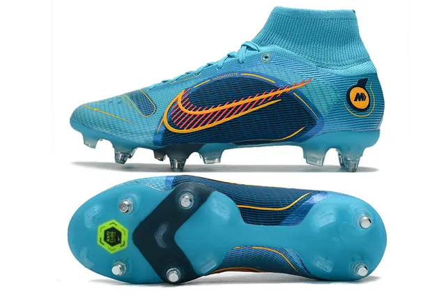 Nike Mercurial Superfly High-Cut Cyan Navy Orange Firm-Ground Soccer Shoes 2