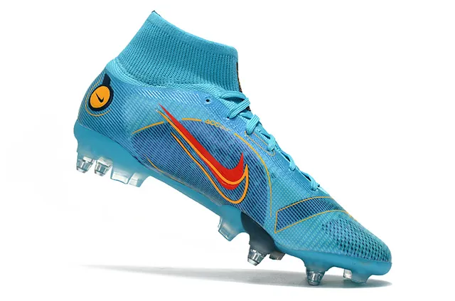 Nike Mercurial Superfly High-Cut Cyan Navy Orange Firm-Ground Soccer Shoes 3