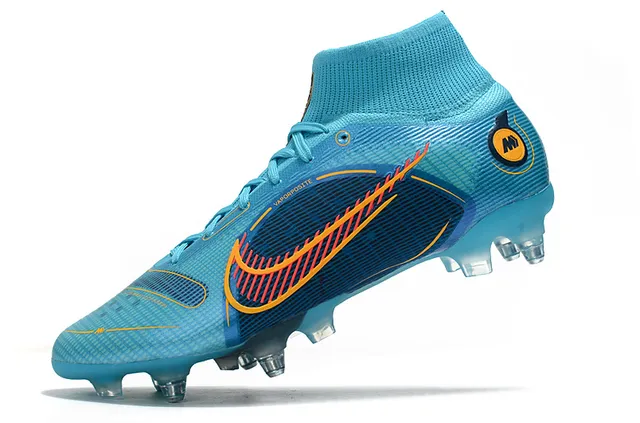 Nike Mercurial Superfly High-Cut Cyan Navy Orange Firm-Ground Soccer Shoes 4