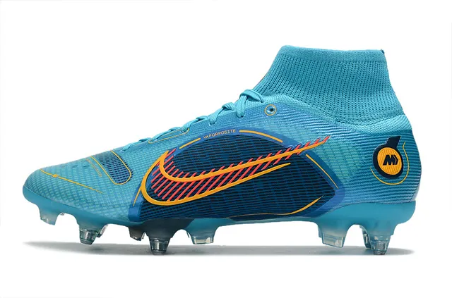 Nike Mercurial Superfly High-Cut Cyan Navy Orange Firm-Ground Soccer Shoes 5