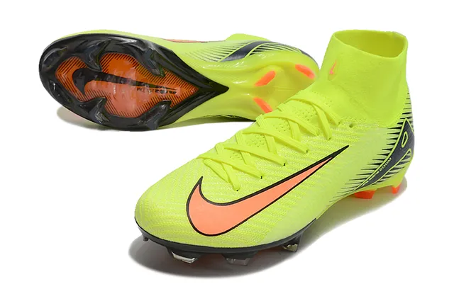 Nike Mercurial Superfly Neon Yellow Black Orange Firm-Ground फुटबॉल जूते 4