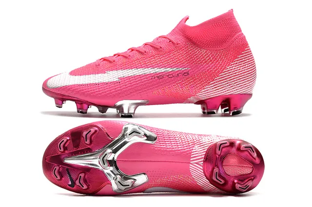 Nike Mercurial Superfly গোলাপি সাদা রূপালী ফার্ম-গ্রাউন্ড সকার জুতো 2