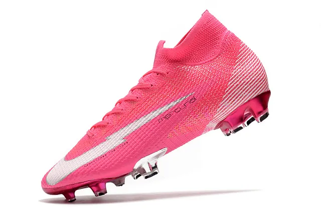 Nike Mercurial Superfly গোলাপি সাদা রূপালী ফার্ম-গ্রাউন্ড সকার জুতো 4