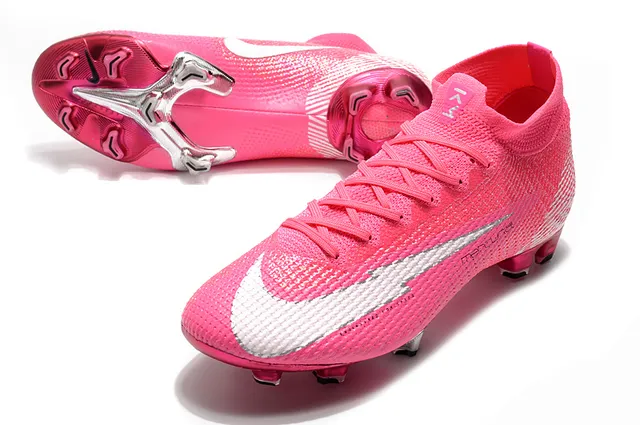 Nike Mercurial Superfly গোলাপি সাদা রূপালী ফার্ম-গ্রাউন্ড সকার জুতো 6