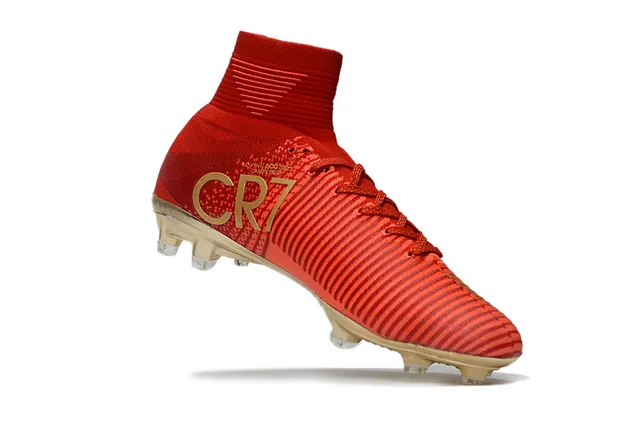 Nike Mercurial Superfly Vermelho e Dourado Campo firme Sapatos de futebol 3