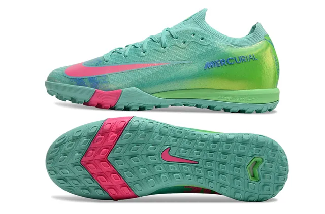 Nike Mercurial Turf Iridescent Green Pink Turf Soccer Shoes 5