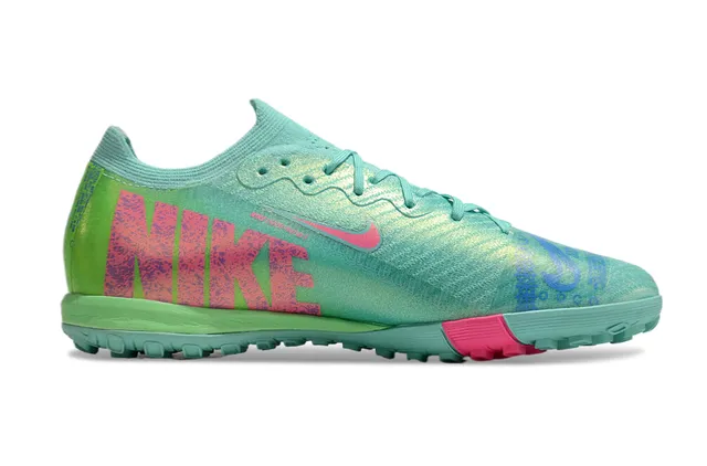 Nike Mercurial Turf Iridescent Green Pink Turf Soccer Shoes 7