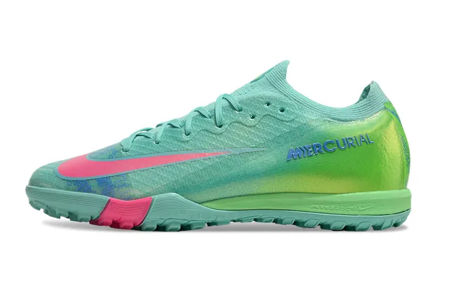Nike Mercurial Turf Iridescent Green Pink Turf Soccer Shoes 8