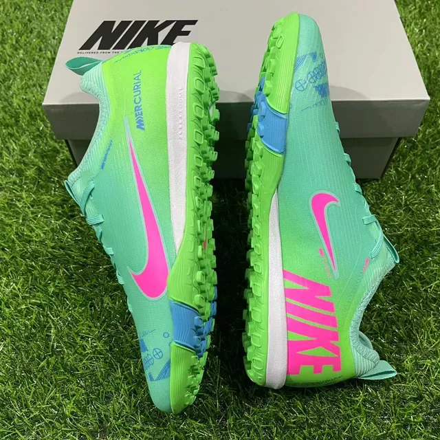 Nike Mercurial Turf أحذية كرة القدم عشب أخضر نعناعي وردي أزرق Turf 3