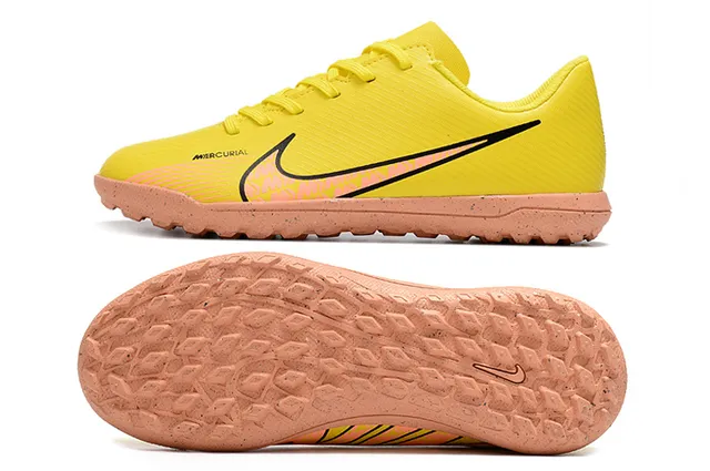 Nike Mercurial Turf Yellow Black Neon Pink Turf Soccer Shoes 7