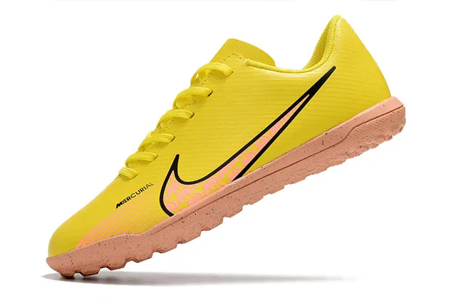 Nike Mercurial Turf Yellow Black Neon Pink Turf Soccer Shoes 9