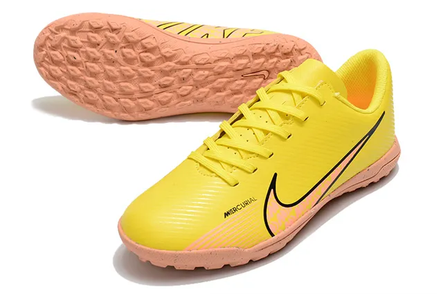 Nike Mercurial Turf Yellow Black Neon Pink Turf Soccer Shoes 11