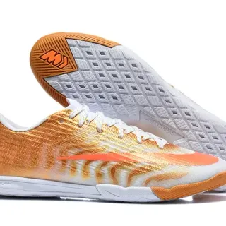 Nike Mercurial Vapor Chaussures de football indoor orange blanc low-cut knit upper gradient weave