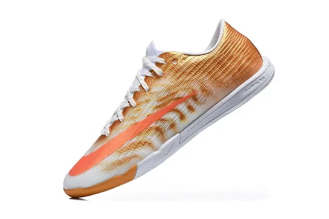 Nike Mercurial Vapor Zapatillas de fútbol indoor naranja blanco low-cut knit upper gradient weave 4
