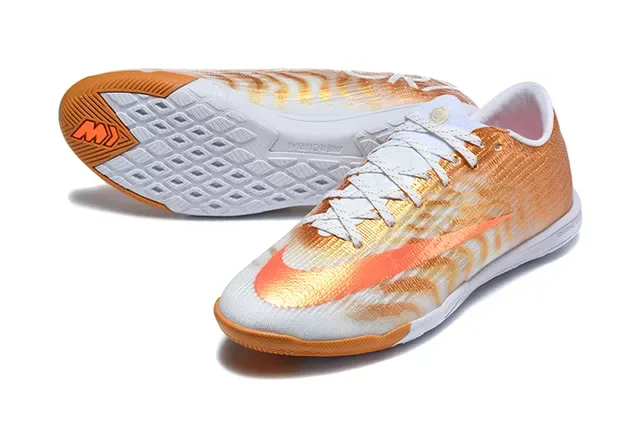 Nike Mercurial Vapor Zapatillas de fútbol indoor naranja blanco low-cut knit upper gradient weave 6