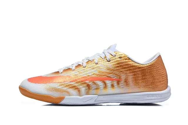 Nike Mercurial Vapor Zapatillas de fútbol indoor naranja blanco low-cut knit upper gradient weave 10