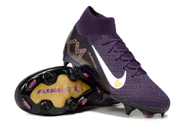 Nike Mercurial Vapor Purple Gold 高切针织鞋面 金属虹彩涂层 硬地足球鞋 3