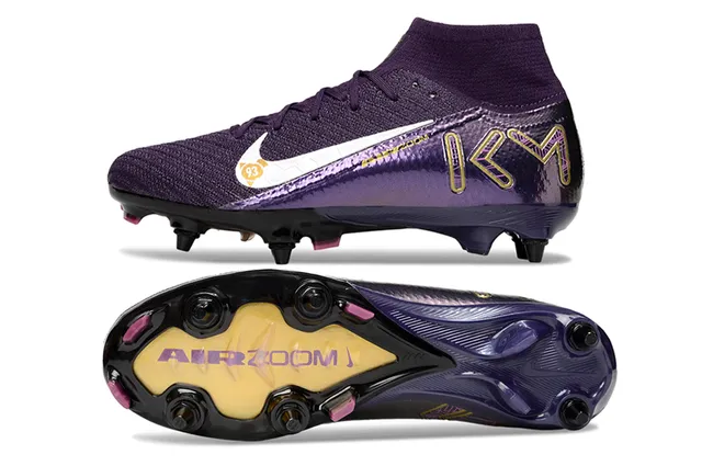 Nike Mercurial Vapor Purple Gold 高切针织鞋面 金属虹彩涂层 硬地足球鞋 5