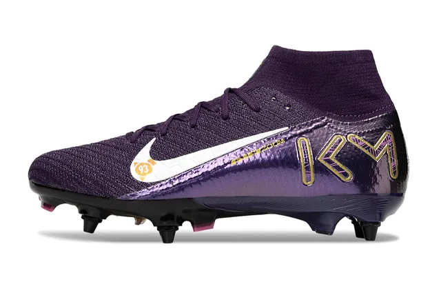 Nike Mercurial Vapor Purple Gold 高切针织鞋面 金属虹彩涂层 硬地足球鞋 8