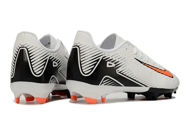 Nike Mercurial Vapor Branco Preto Laranja Sapatos de Futebol para Gramado Firme 5