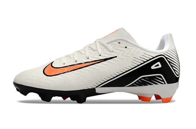 Nike Mercurial Vapor Branco Preto Laranja Sapatos de Futebol para Gramado Firme 7