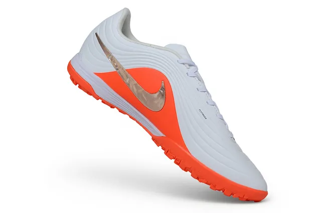 Nike Mercurial Vapor White Orange Low-Profile Wave-Textured Upper Turf Soccer Shoes 2