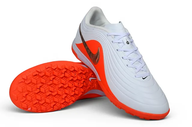 Nike Mercurial Vapor White Orange Low-Profile Wave-Textured Upper Turf Soccer Shoes 4