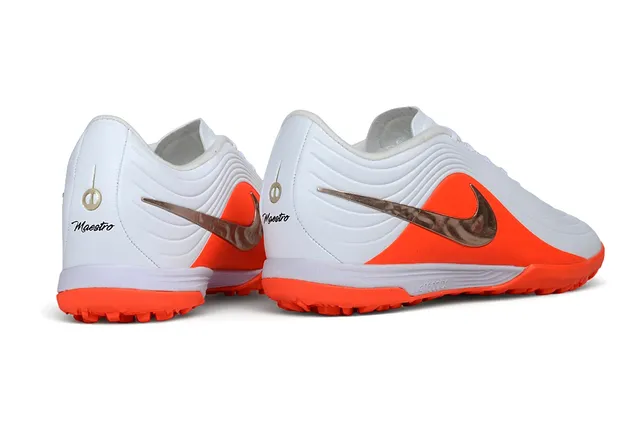 Nike Mercurial Vapor White Orange Low-Profile Wave-Textured Upper Turf Soccer Shoes 6