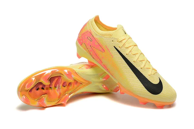 Nike Mercurial Vapor Chaussures de football Jaune Rose Upper en maille Lacets asymétriques Firm-Ground 6