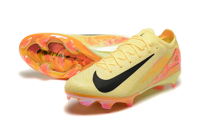Nike Mercurial Vapor Chaussures de football Jaune Rose Upper en maille Lacets asymétriques Firm-Ground 7