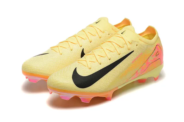Nike Mercurial Vapor Chaussures de football Jaune Rose Upper en maille Lacets asymétriques Firm-Ground 8